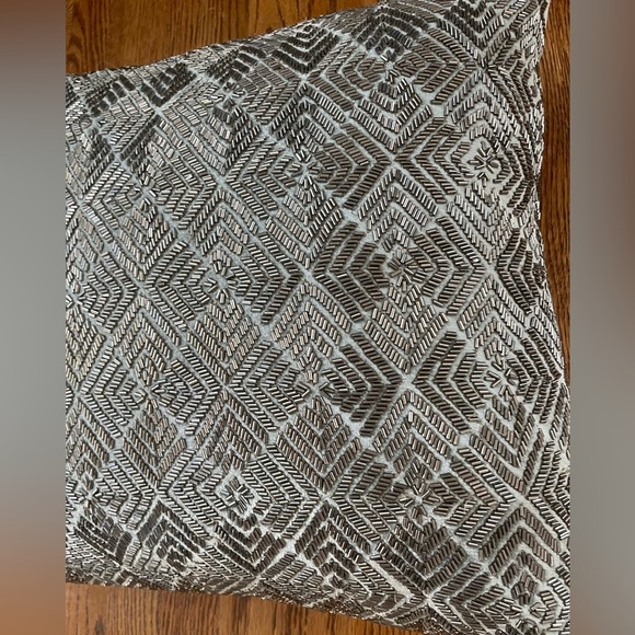 Arhaus Glamour Beaded Diamond Silver Accent Pillow 20 inch - Holiday Pillow - Picture 4 of 8